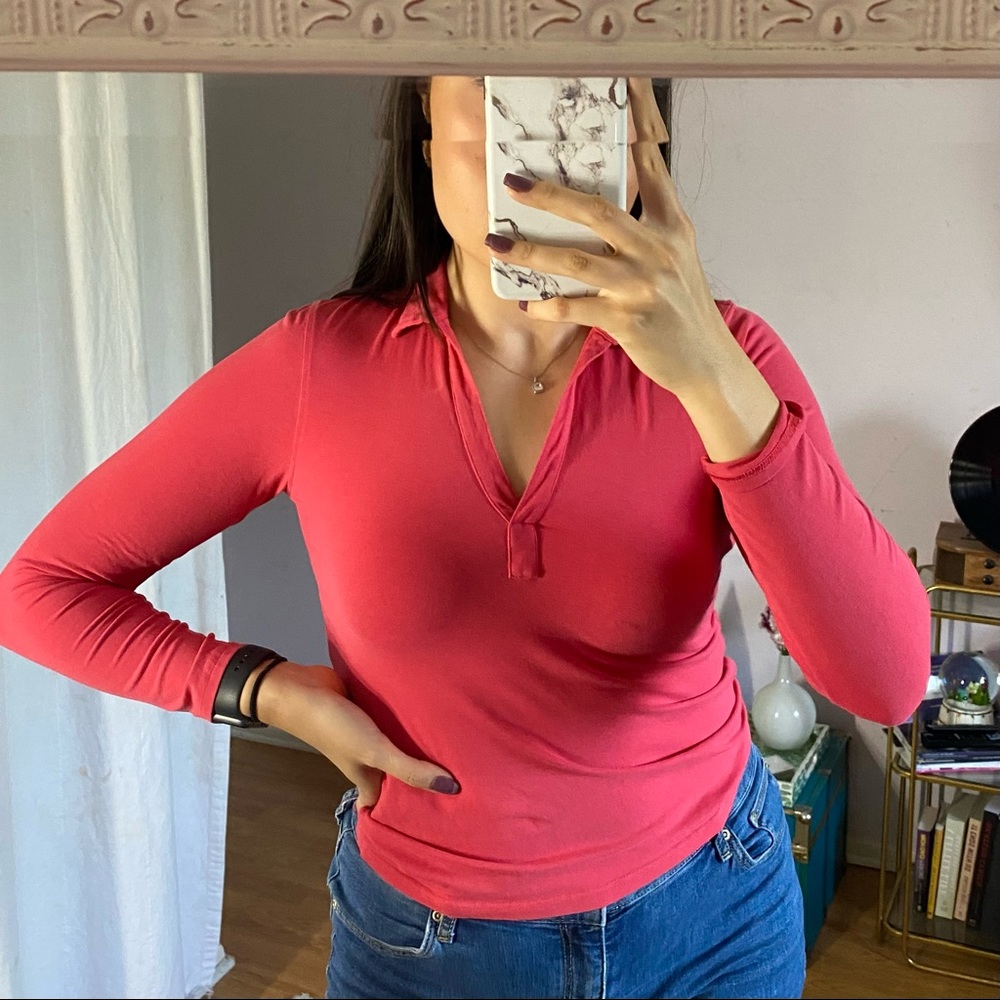 Laura Ashley pink fitted long sleeve